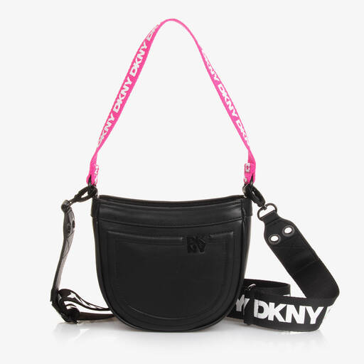 DKNY-Girls Black Faux Leather Bag (16cm) | Childrensalon