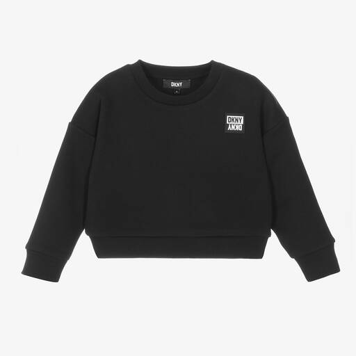 DKNY-Girls Black Logo Sweatshirt | Childrensalon