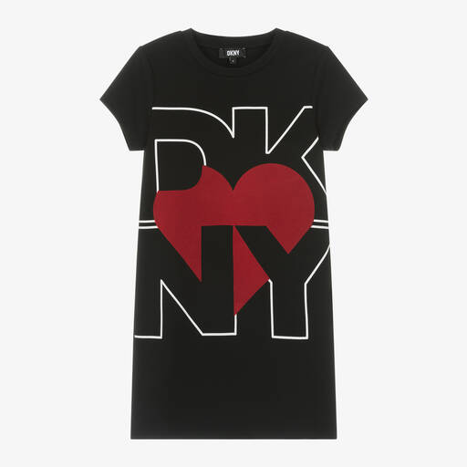 DKNY-Girls Black Milano Jersey Heart Dress | Childrensalon