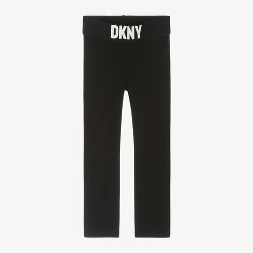 DKNY-Girls Black Organic Cotton Leggings | Childrensalon