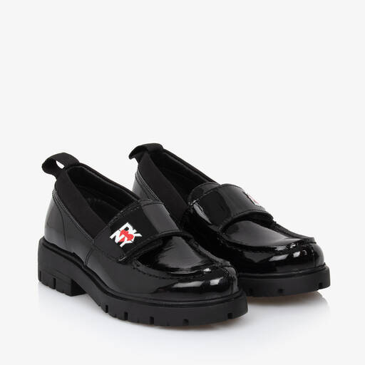 DKNY-Girls Black Patent Leather Loafers | Childrensalon