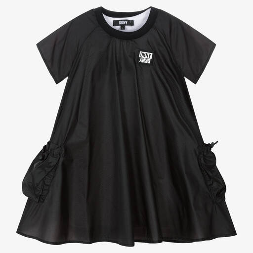 DKNY-Girls Black & White Logo 2-in-1 Dress | Childrensalon