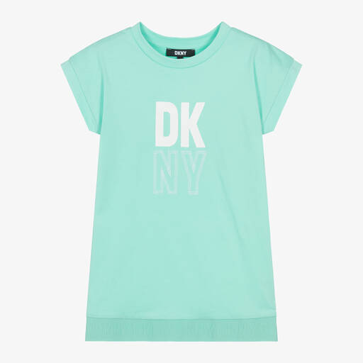DKNY-Girls Green Cotton Jersey Dress | Childrensalon