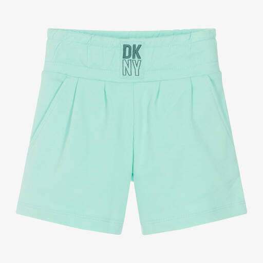 DKNY-Girls Green Cotton Jersey Shorts | Childrensalon