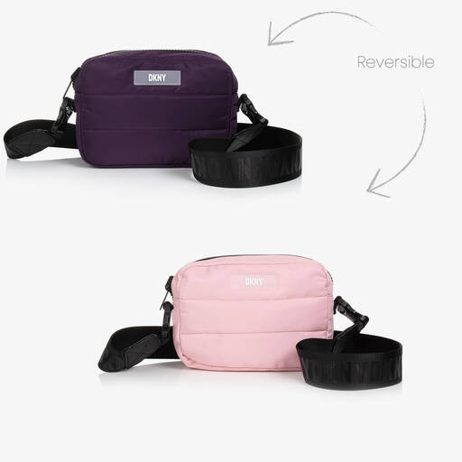 DKNY-Girls Reversible Purple Shoulder Bag (23cm) | Childrensalon