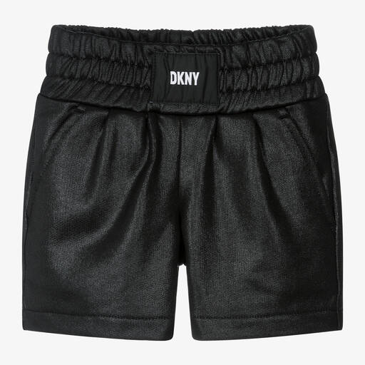 DKNY-Girls Shimmery Black Jersey Shorts | Childrensalon