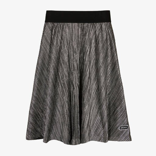 DKNY-Girls Silver & Black Striped Skirt | Childrensalon
