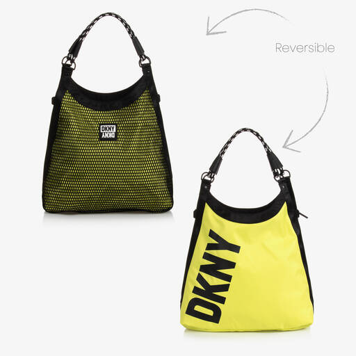 DKNY-Girls Yellow Reversible Tote Bag (40cm) | Childrensalon