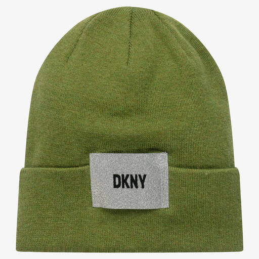 DKNY-Bonnet vert à badge argenté | Childrensalon