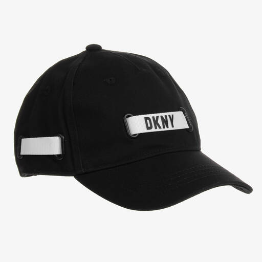 DKNY-Teen Black Canvas Logo Cap | Childrensalon