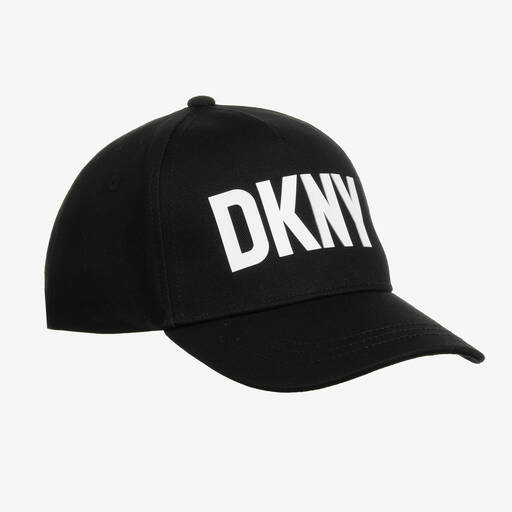 DKNY-Casquette noire en toile de coton | Childrensalon