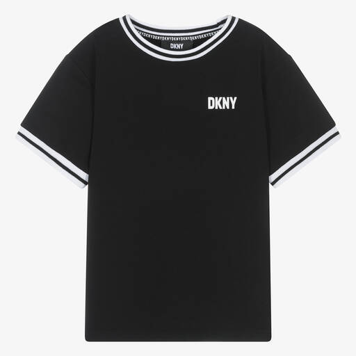 DKNY-Teen Black Organic Cotton T-Shirt | Childrensalon