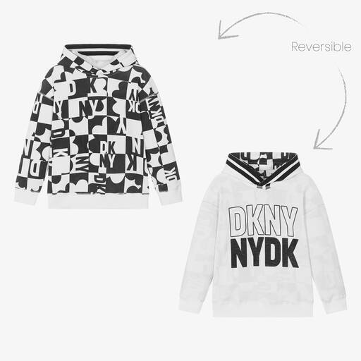 DKNY-Teen Black & White Reversible Hoodie | Childrensalon