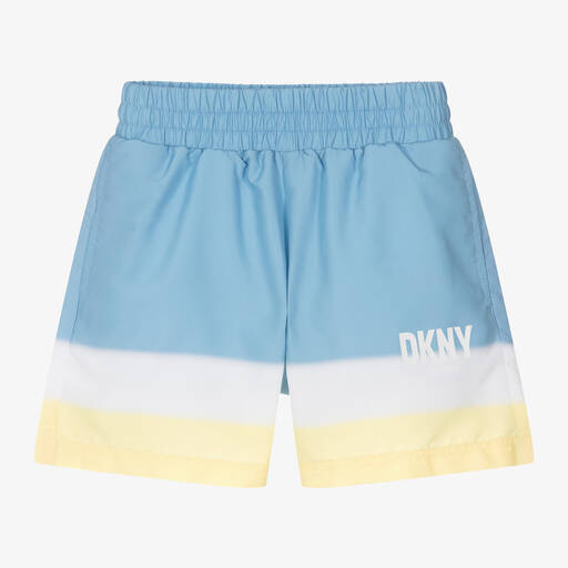 DKNY-Teen Boys Blue & Yellow Swim Shorts | Childrensalon