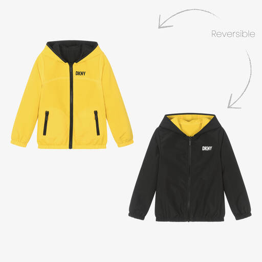 DKNY-Teen Boys Yellow & Black Reversible Jacket | Childrensalon