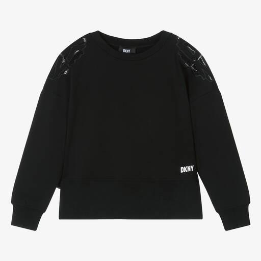 DKNY-Teen Girls Black Cotton Sweatshirt | Childrensalon