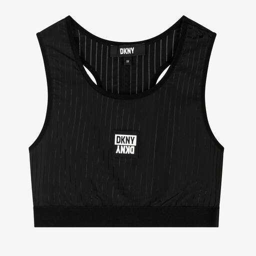 DKNY-Teen Girls Black Logo Sports Top | Childrensalon