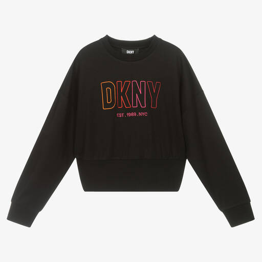 DKNY-Teen Girls Black Logo Sweatshirt | Childrensalon