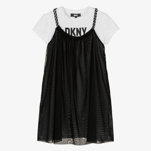 DKNY-Teen Girls Black & White 2-in-1 Dress | Childrensalon