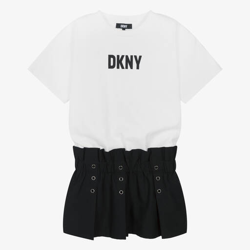 DKNY-Teen Girls Black & White Cotton Dress | Childrensalon