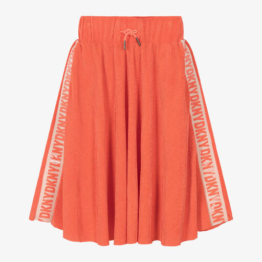 DKNY-Teen Girls Orange Pleated Midi Skirt | Childrensalon