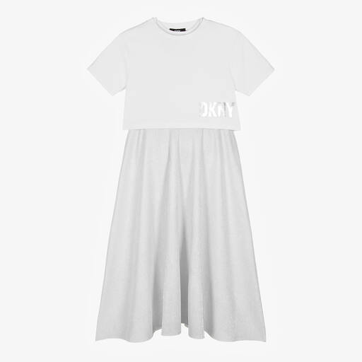 DKNY-Teen Girls Silver & White Dress Set | Childrensalon