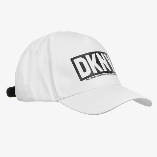 DKNY-Teen White Cotton Twill Cap | Childrensalon