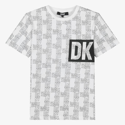 DKNY-Teen White Organic Cotton T-Shirt | Childrensalon