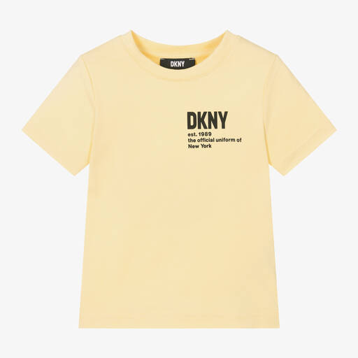 DKNY-Желтая футболка из хлопкового джерси | Childrensalon