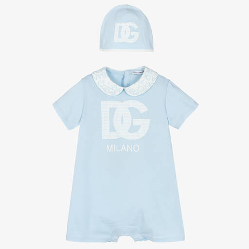 Dolce & Gabbana-Baby Boys Blue Cotton Shortie Gift Set | Childrensalon