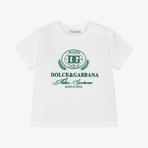 Dolce & Gabbana-Baby Boys White Cotton T-Shirt | Childrensalon
