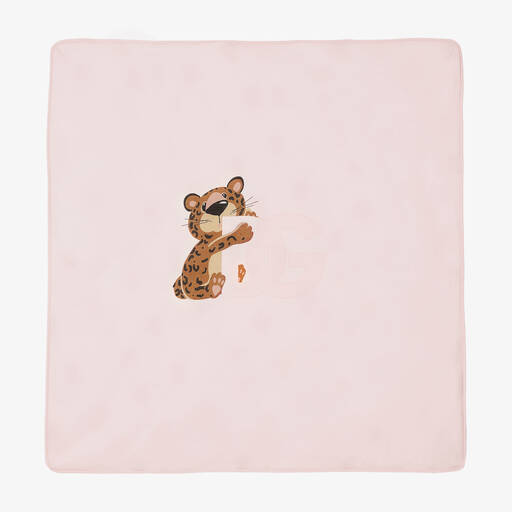 Dolce & Gabbana-Baby Girls Pink Logo Blanket (78cm) | Childrensalon
