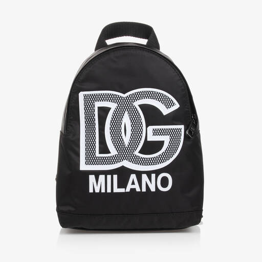 Dolce & Gabbana-Mini sac à dos noir DG 24cm | Childrensalon