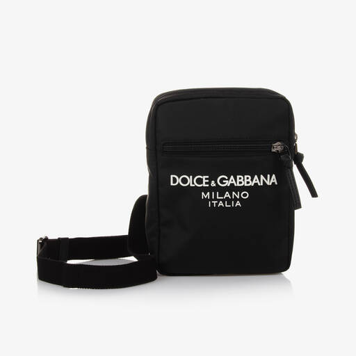 Dolce & Gabbana-Black Messenger Bag (21cm) | Childrensalon