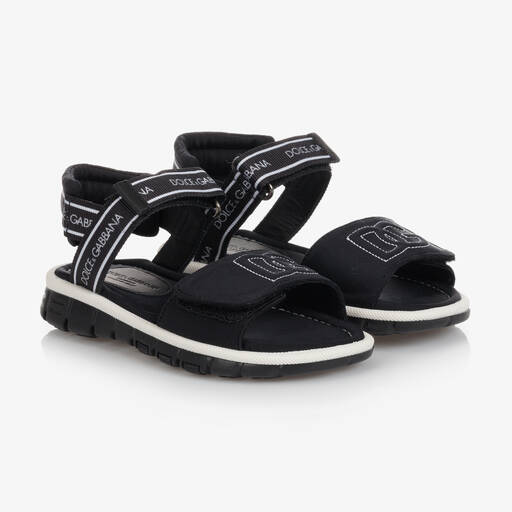 Dolce & Gabbana-Black Velcro Sandals | Childrensalon