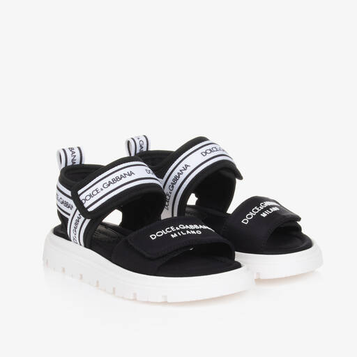 Dolce & Gabbana-Black Velcro Sandals | Childrensalon