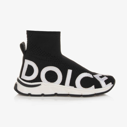Dolce & Gabbana-Черно-белые кроссовки-носки | Childrensalon