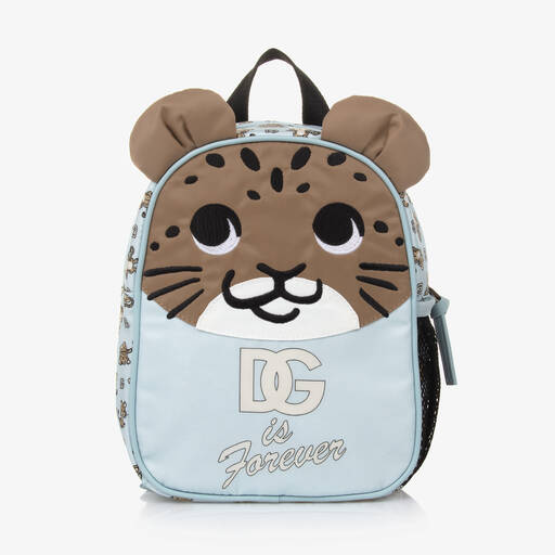 Dolce & Gabbana-Blue Leopard DG Mini Backpack (22cm) | Childrensalon