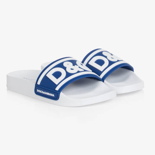 Dolce & Gabbana-Blue Logo Sliders | Childrensalon