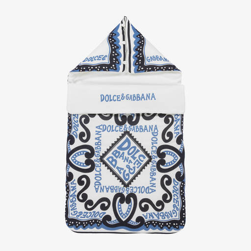 Dolce & Gabbana-Голубой хлопковый конверт с принтом Marina (84см) | Childrensalon