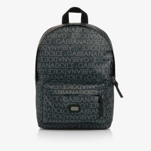 Dolce & Gabbana-Boys Black Faux Leather Backpack (35cm) | Childrensalon