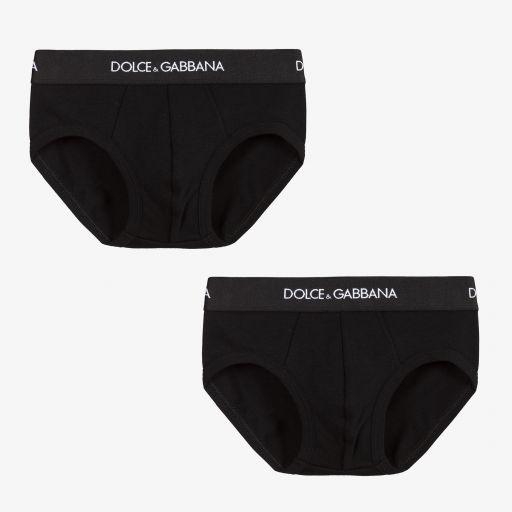 Dolce & Gabbana-Schwarze Unterhosen im 2er-Pack (J) | Childrensalon