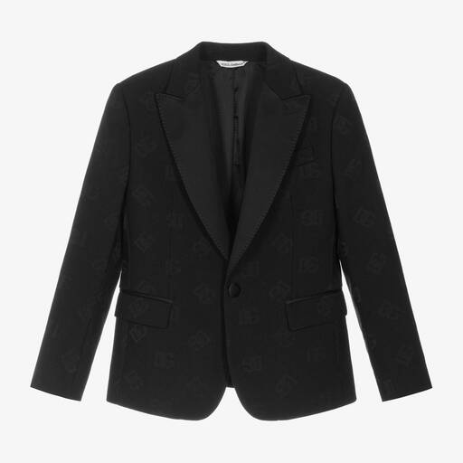 Dolce & Gabbana-Boys Black Wool Tuxedo Jacket | Childrensalon