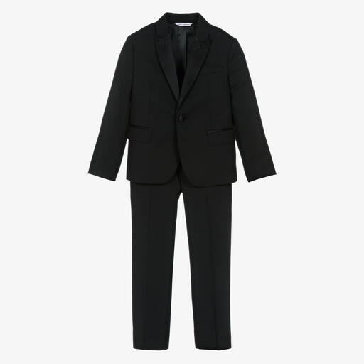Dolce & Gabbana-Boys Black Wool Tuxedo Suit | Childrensalon