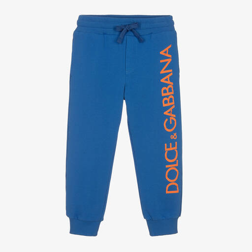 Dolce & Gabbana-Boys Blue Cotton Joggers | Childrensalon