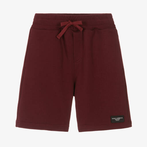Dolce & Gabbana-Boys Burgundy Red Cotton Shorts | Childrensalon