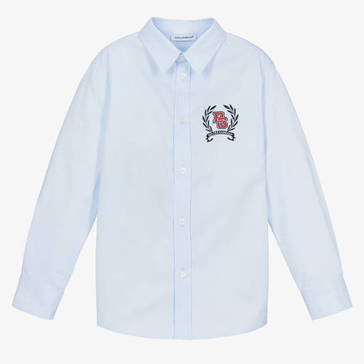 Dolce & Gabbana-Голубая хлопковая рубашка | Childrensalon
