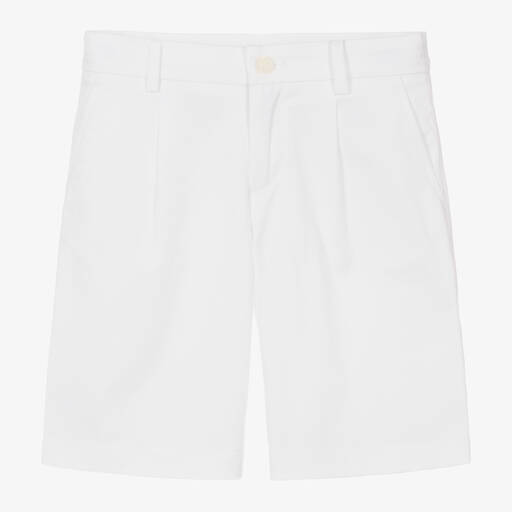 Dolce & Gabbana-Boys White Cotton Bermuda Shorts | Childrensalon