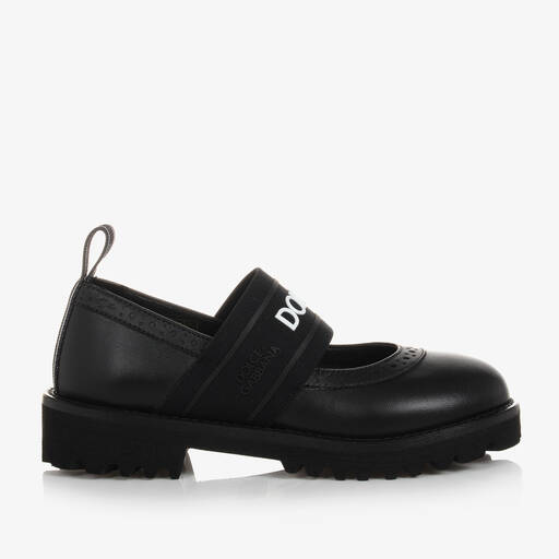 Dolce & Gabbana-Черные кожаные туфли для девочек | Childrensalon