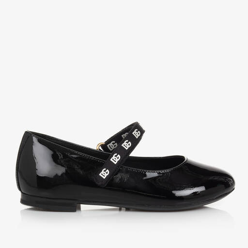 Dolce & Gabbana-Girls Black Patent Leather Pumps | Childrensalon